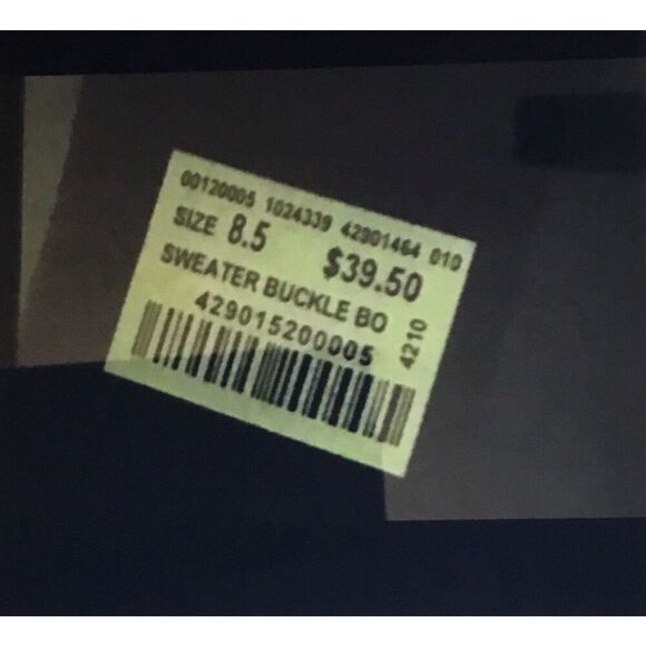 NWT Black Faux Leather Sweater Mid Calf Boots Sz 8.5M - Picture 2 of 2